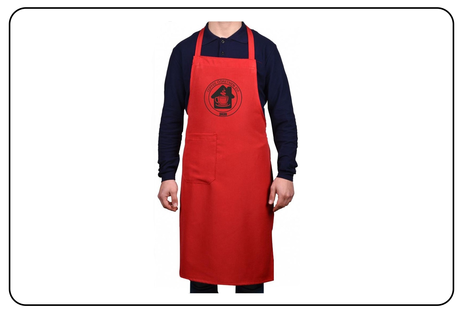 Stylish apron with embroidered print for functional elegance.