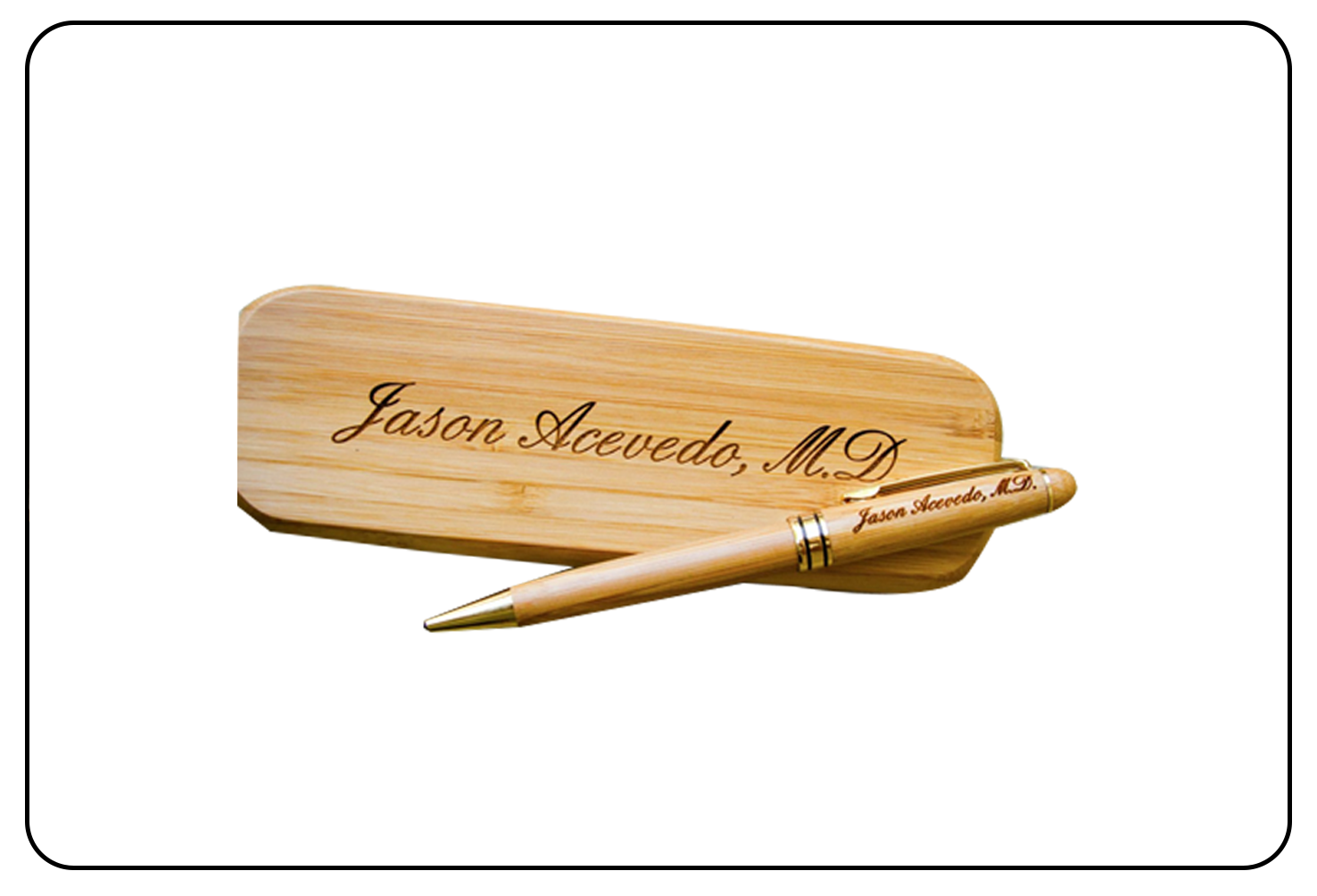 Elegant pen engraving for personalized gifts.