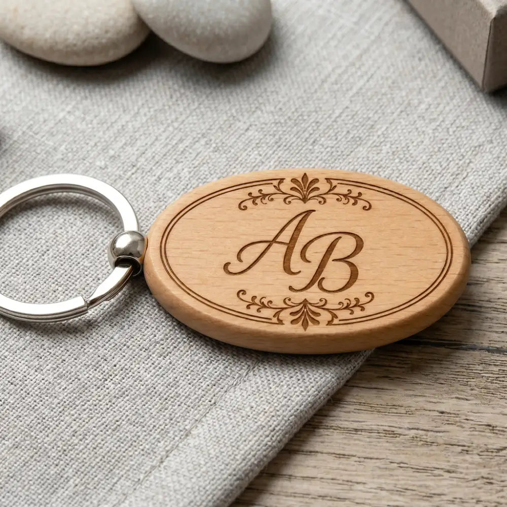 Letter Wooden Keychain