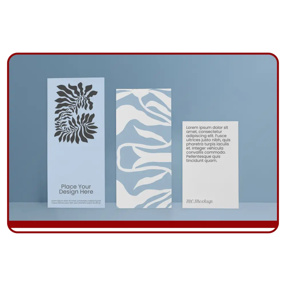 Design mockup with zebra pattern and text on a blue background