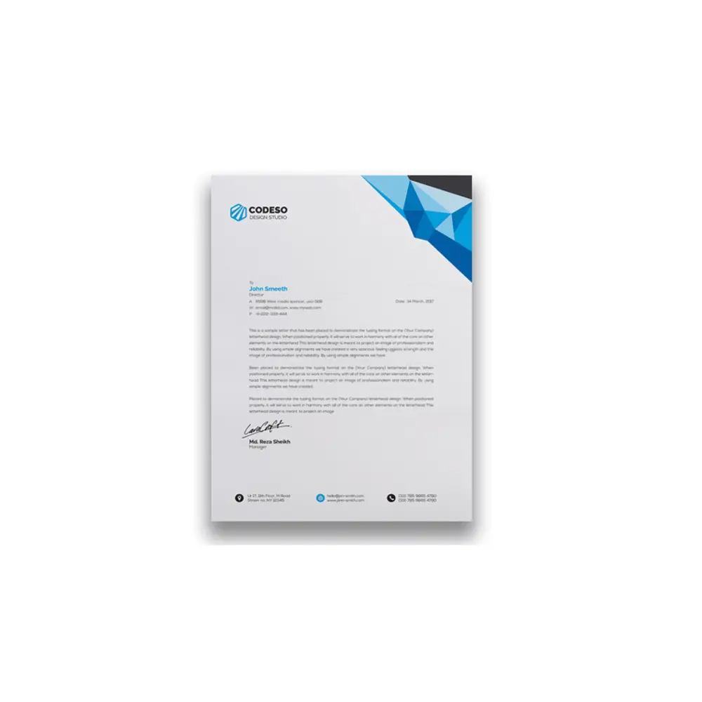 Eco-friendly letterhead printing