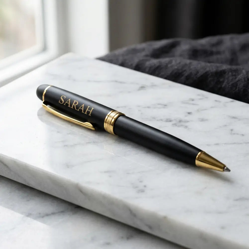 Metal pen engraving