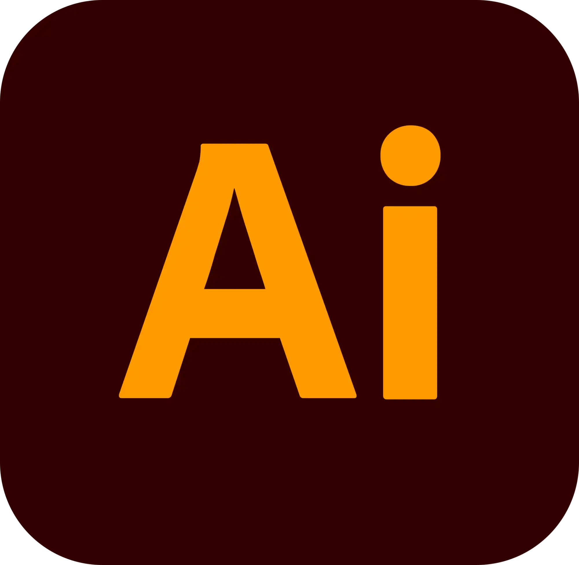 Orange ’Ai’ letters on a dark brown background, styled as the Adobe Illustrator logo.