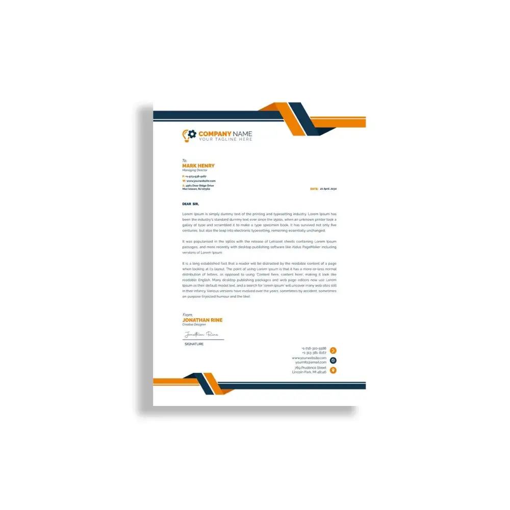 Printed letterheads