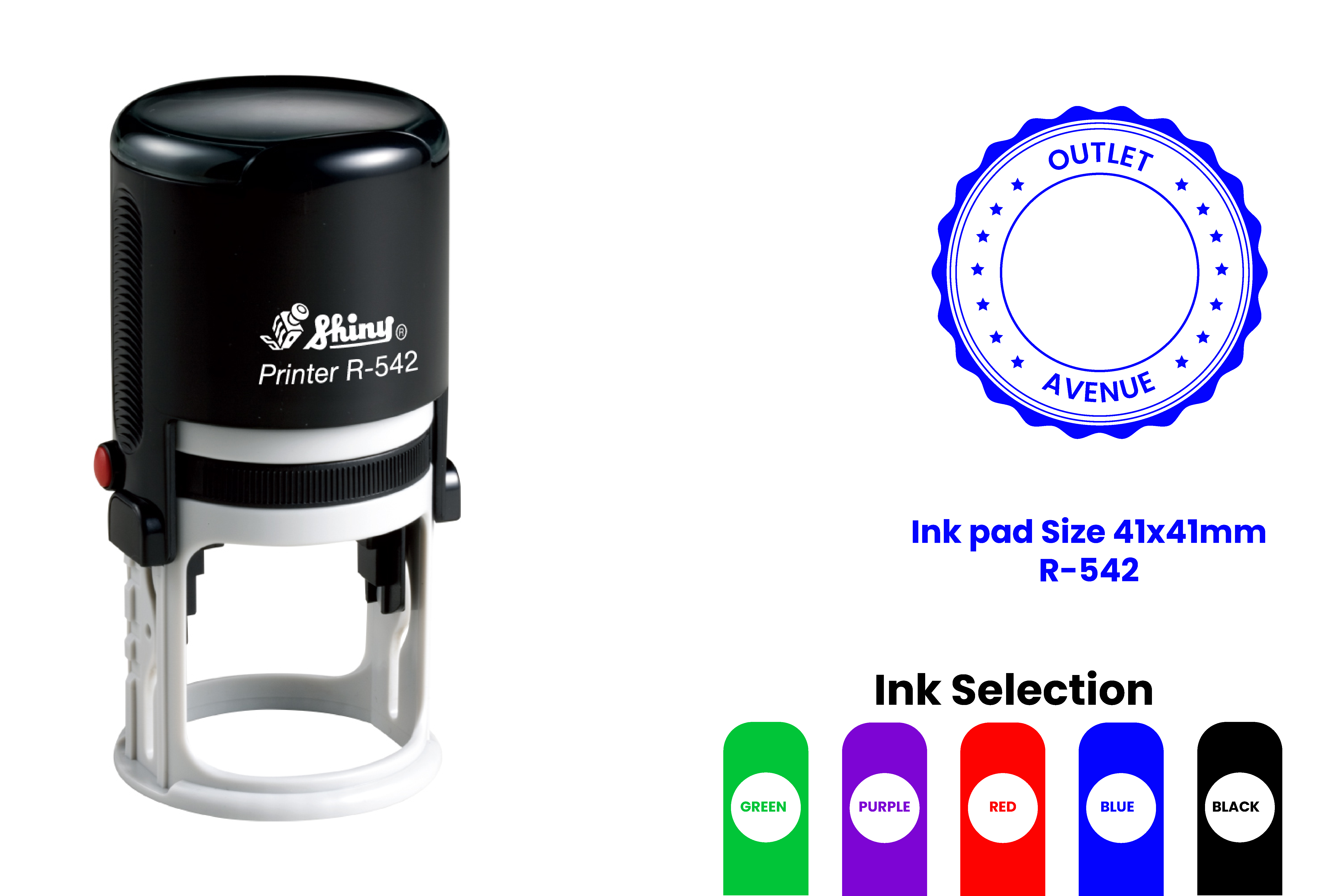 R-542 Self-Inking Rubber Stamp