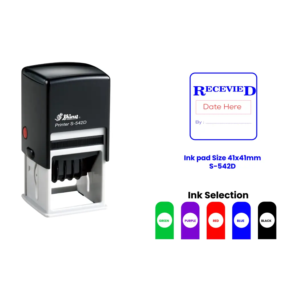 S-542D Self-Inking Date Rubber Stamp