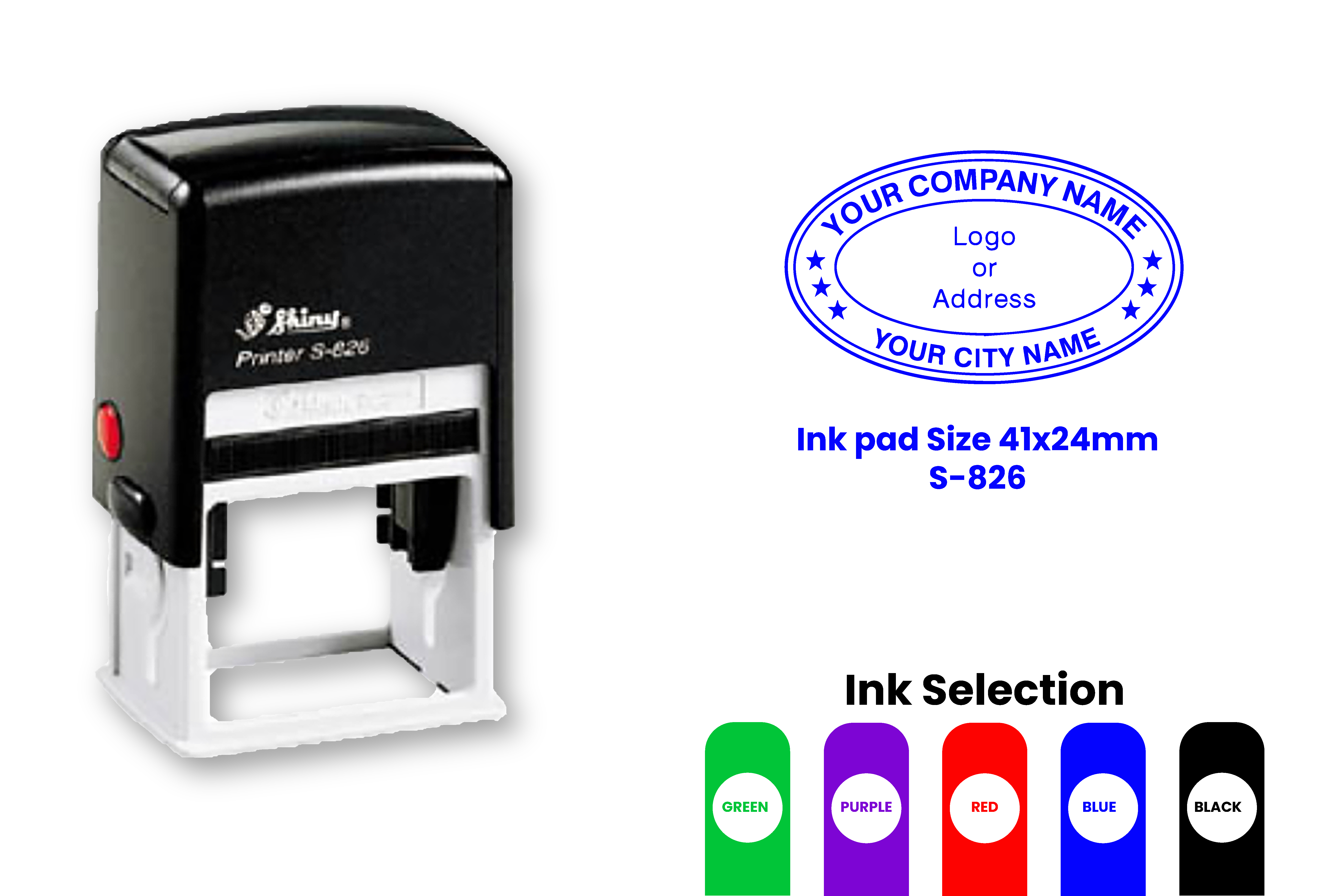 S-826 Self-Inking Rubber Stamp