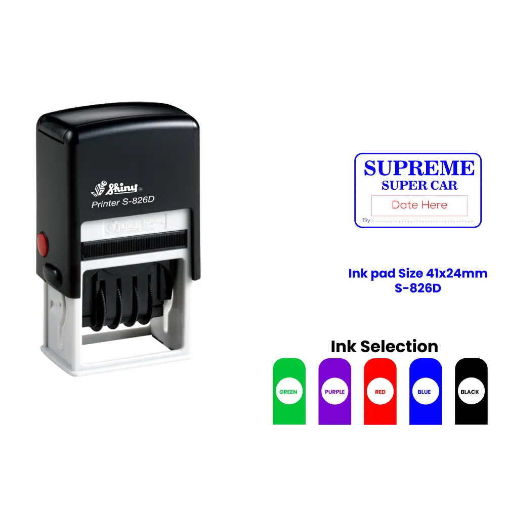 S-826D Self-Inking Date Rubber Stamp