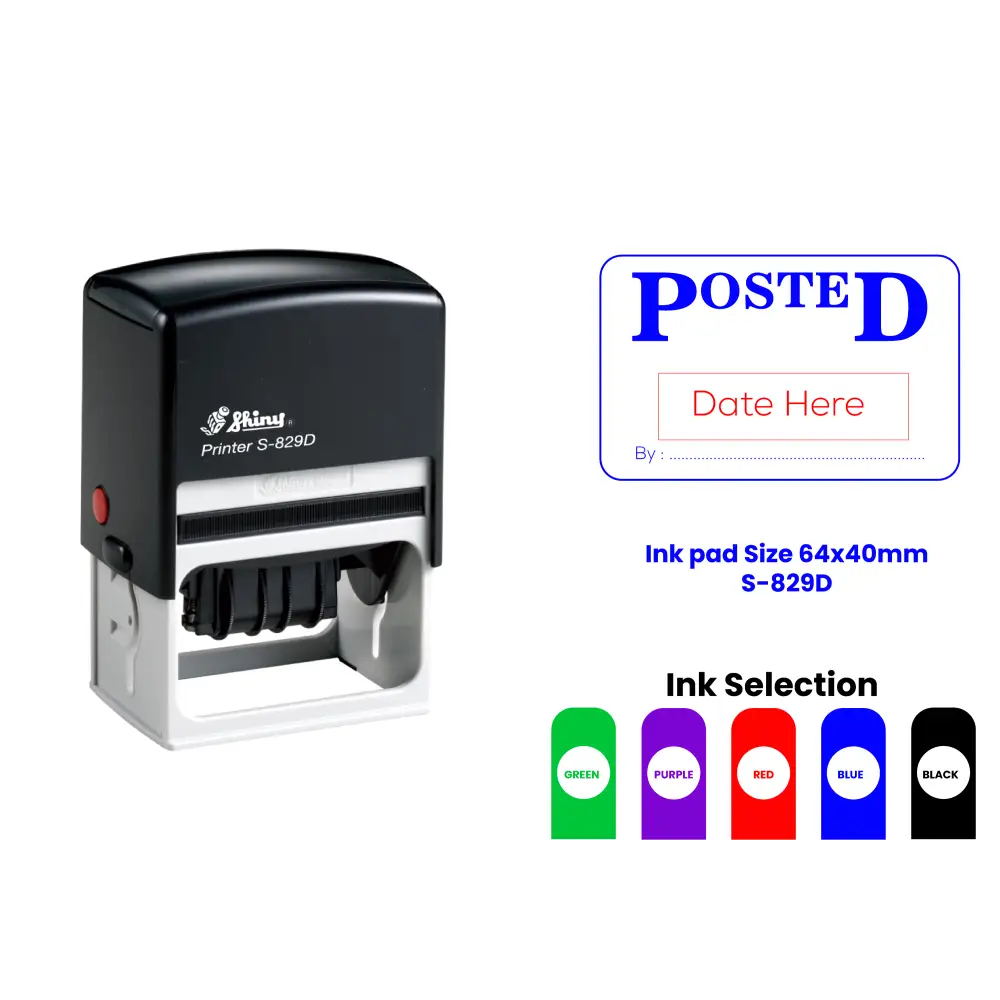 S-829D Self-Inking Date Rubber Stamp