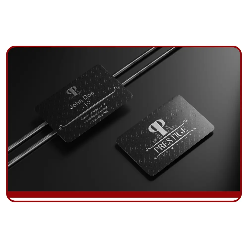 Premium Spot UV business card showing glossy UV texture on 350–400gsm card – Dubai printing services
