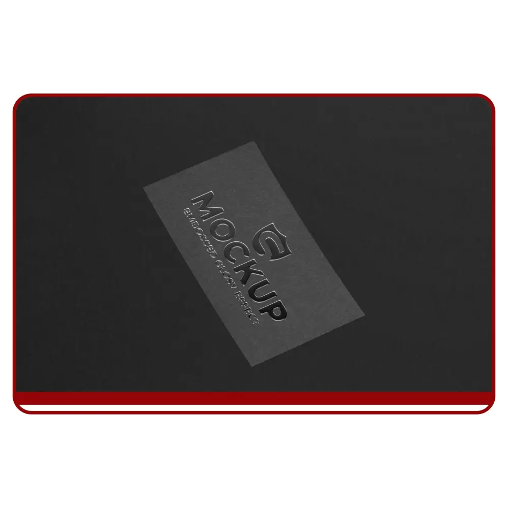 Spot UV business card with raised gloss logo on matte background – Dubai custom printing