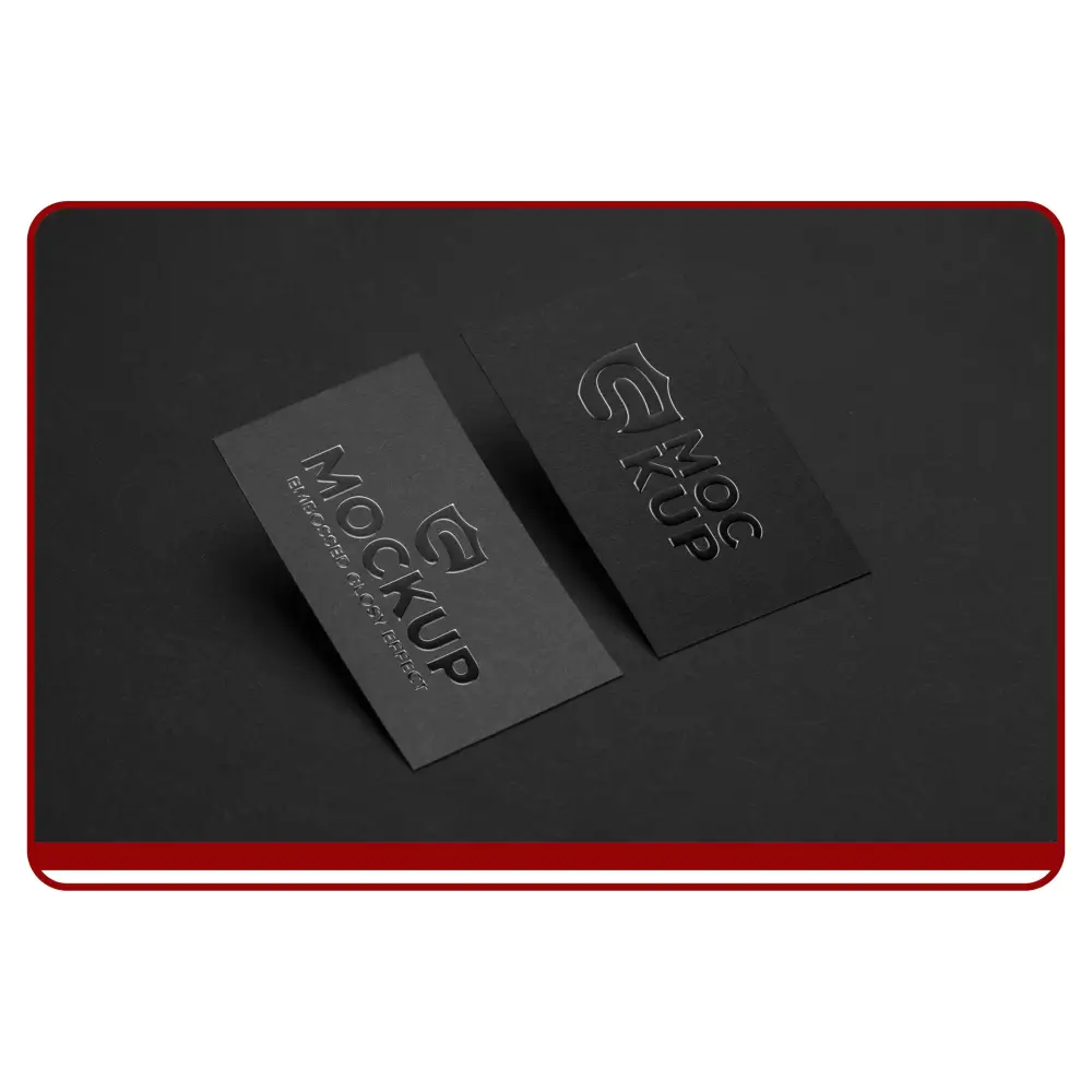 Premium Spot UV business card showing glossy UV texture on 350–400gsm card – Dubai printing services